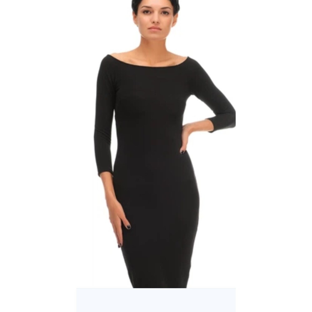 Classic Women's Trafaluc by Zara Black Sheath Midi Dress Size Small